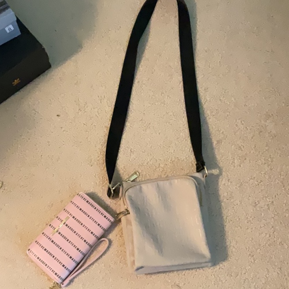 Steve Madden crossbody and pink wallet